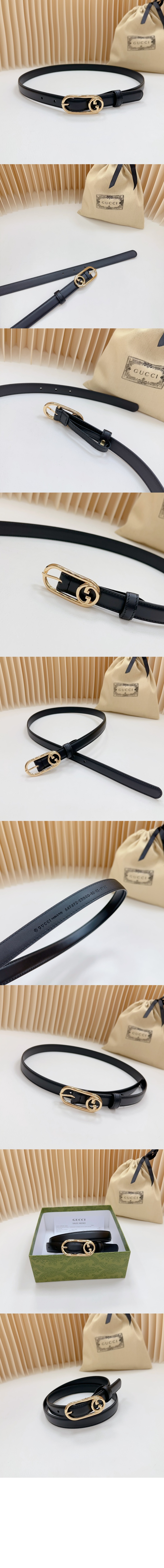 라운드 인터로킹 G 씬 벨트 760159 > 구찌