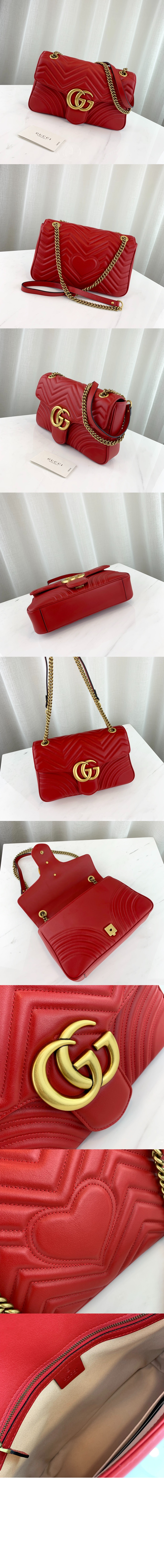 마몽 미디엄 마틀라세 숄더백 443496 > GG Marmont - GG 마몽