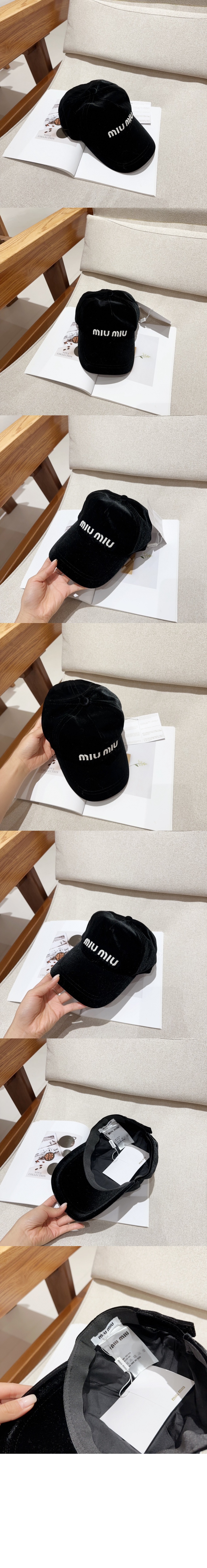 벨벳 베이스볼 캡 5HC179 > 미우미우