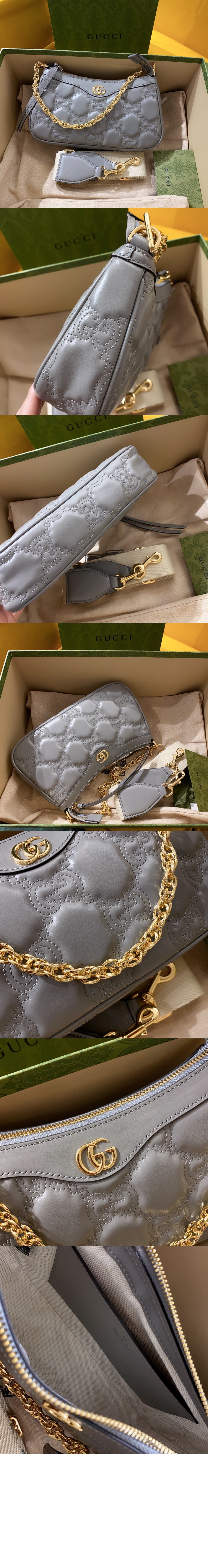 GG 마틀라세 레더 핸드백 735049 > Matlase - 마틀라세