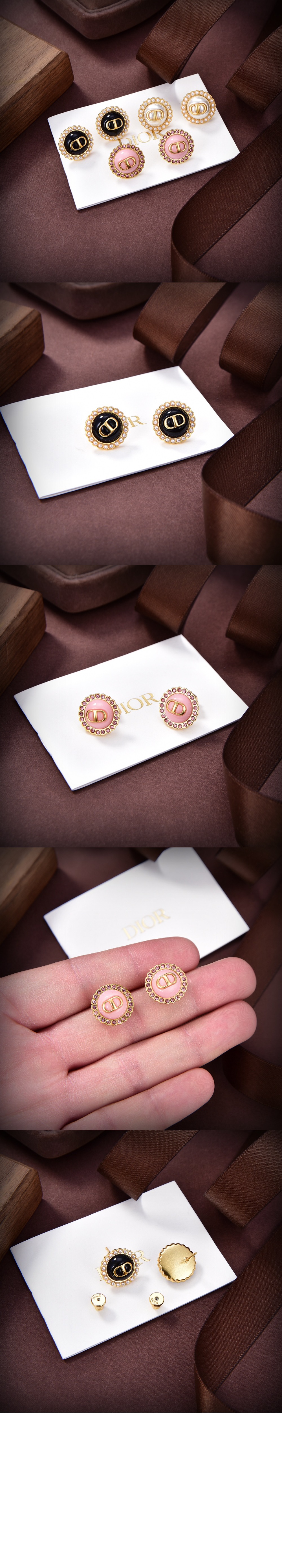 Petit CD Baroque 스터드 귀걸이 E1835 > 디올
