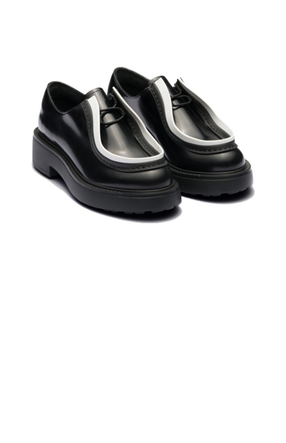 브러시드 레더 레이스업 슈즈 1E280N > Loafers - 로퍼