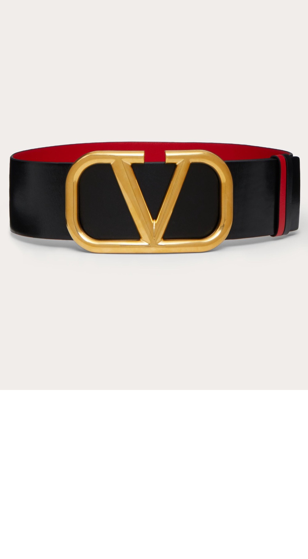 유광 송아지 가죽 브이로고 시그니처 리버시블 벨트 > 발렌티노