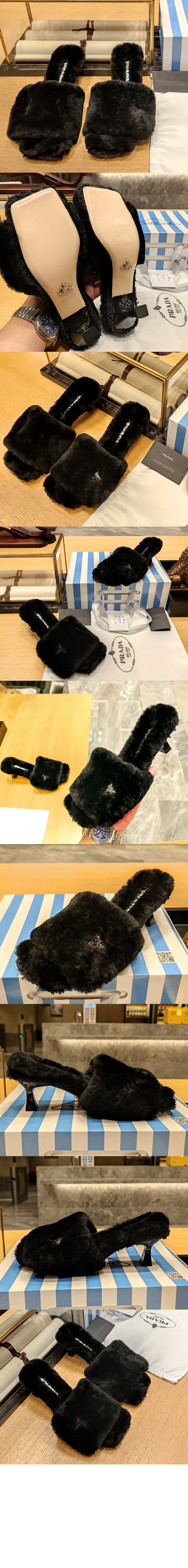 프라다 퍼 슬리퍼 샌들 1XX654 > 신발