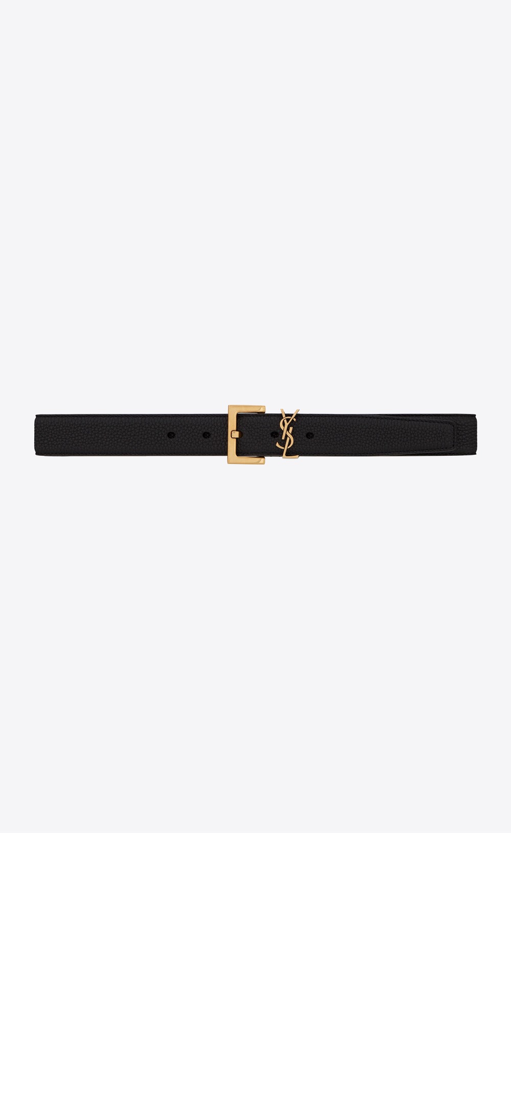 스퀘어 버클을 장식한 그레인 가죽 소재의  벨트 634437 > 생로랑