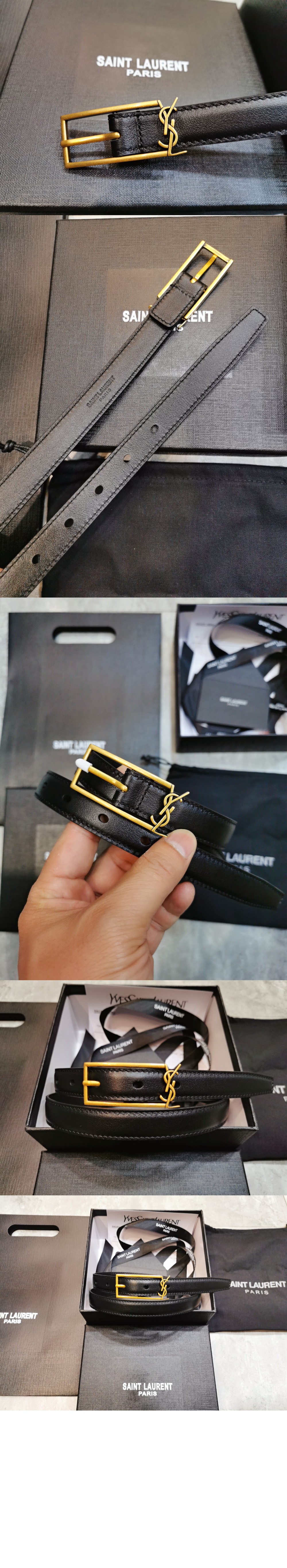 부드러운 가죽 소재의 뉴  버클 벨트 7117902 > 생로랑