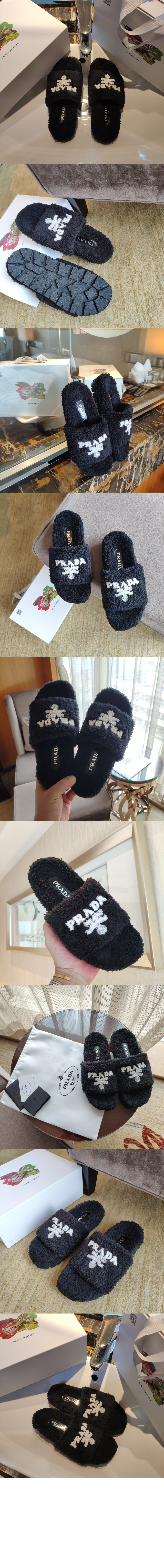 테리 패브릭 퍼 슬라이드 1XX602 > Sandal Slippers - 샌들 슬리퍼