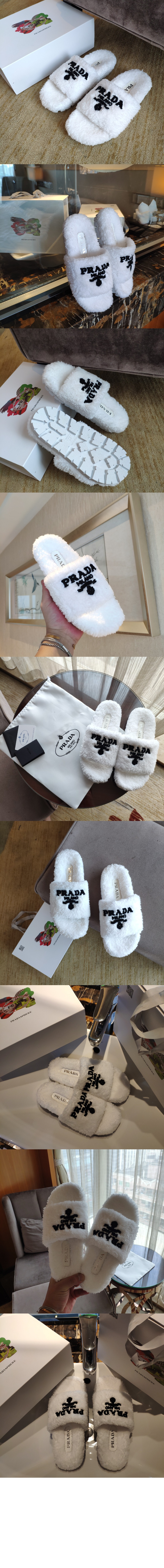 테리 패브릭 퍼 슬라이드 1XX602 > Sandal Slippers - 샌들 슬리퍼