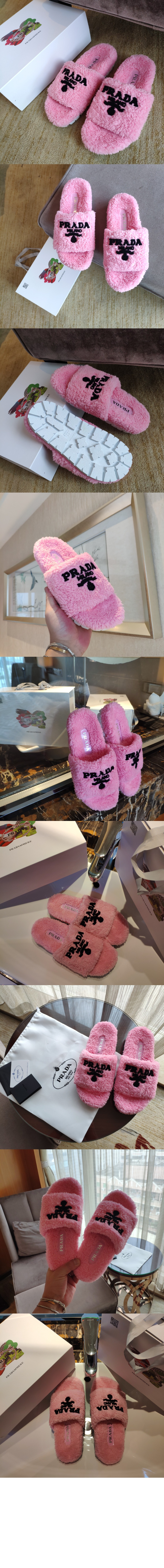 테리 패브릭 퍼 슬라이드 1XX602 > Sandal Slippers - 샌들 슬리퍼