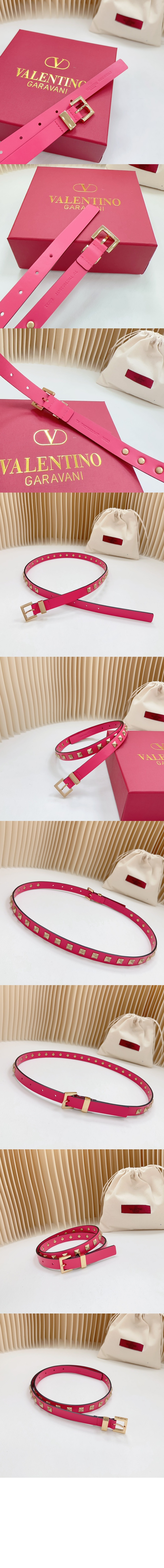 락스터드 유광 가죽 벨트 > 발렌티노