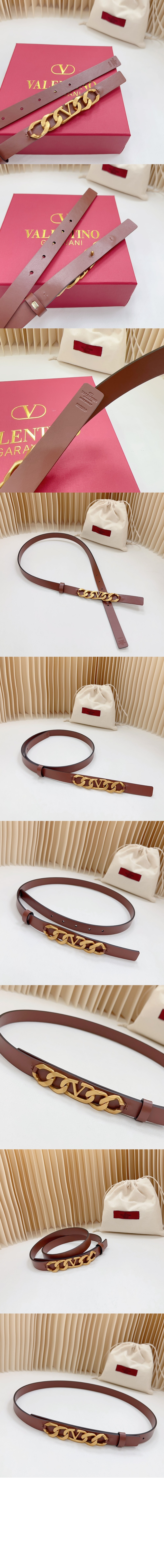 브이로그 체인 송아지 가죽 벨트 > 발렌티노