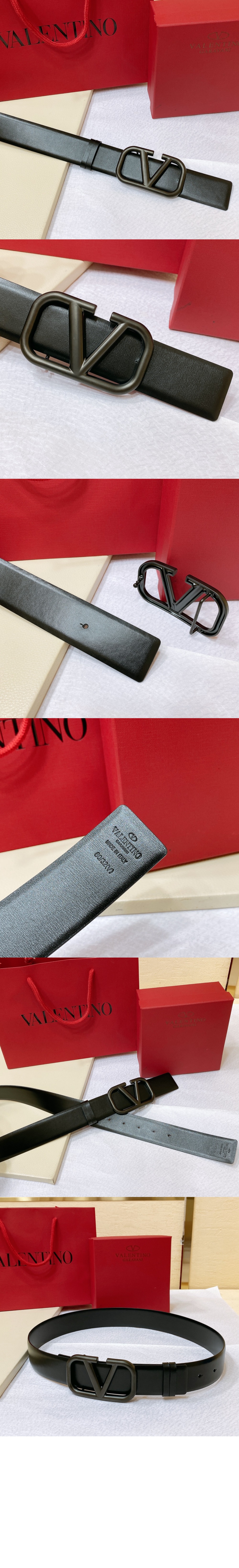 브이로그 로고 송아지 가죽 벨트 > 발렌티노
