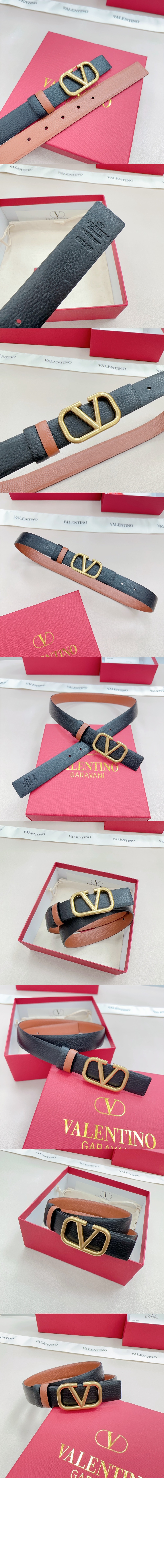 엘크프린팅 송아지 가죽 양면벨트 > 발렌티노