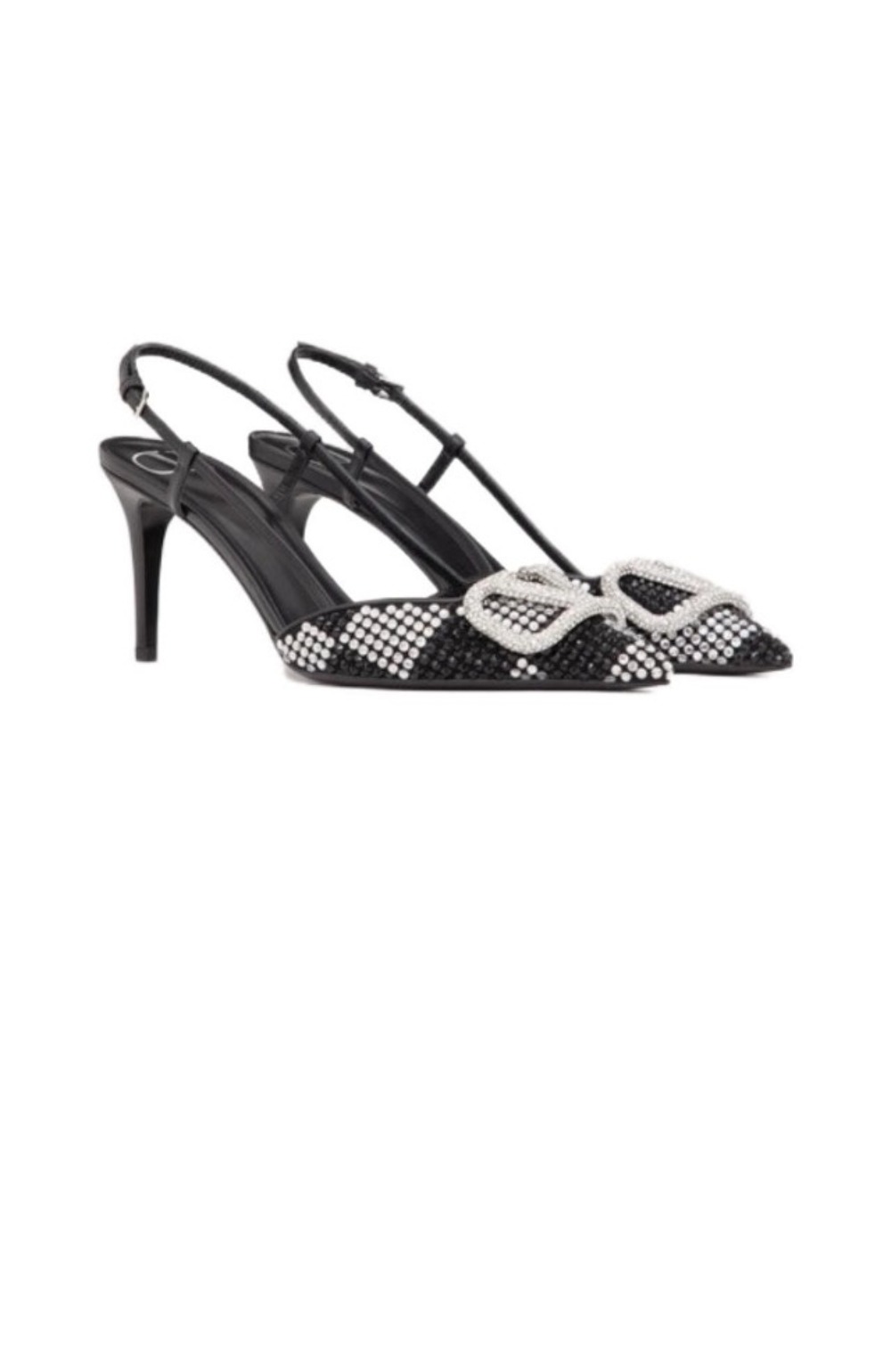 로고 크리스탈 임베리쉬드 레더 슬링백 펌프스 3W0S0R > Vlogo - 브이로고