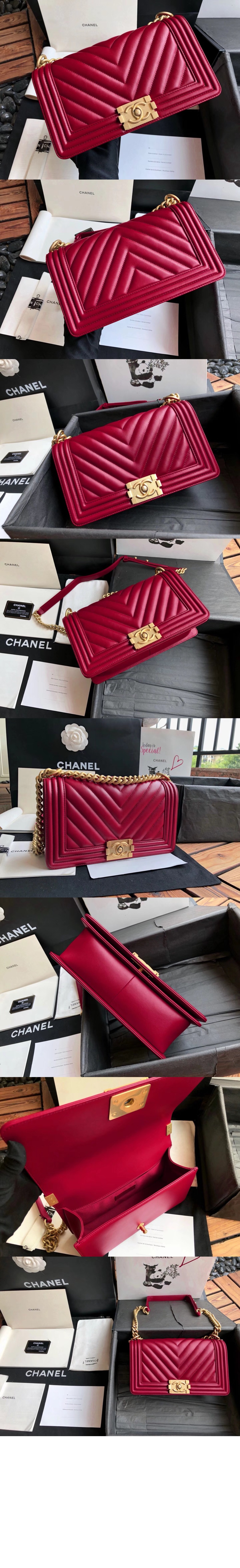 쉐브론 보이백 램스킨 미듐 인기색상 A67086 > Boy Chevron - 보이 쉐브론