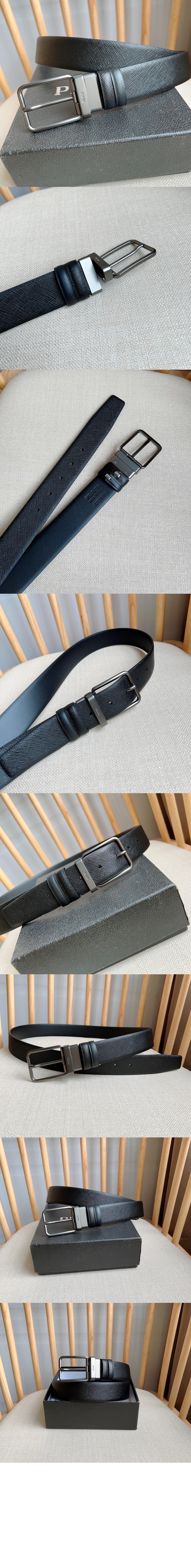 리버서블 사피아노 및 가죽 벨트 2CC123 > 프라다