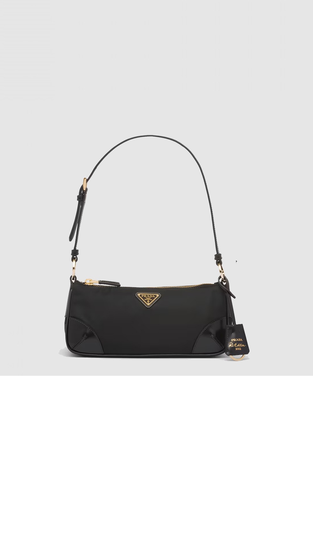 리에디션 2002 리나일론 및 브러쉬드 가죽 숄더백 1BC201 > Re-Edition - 리에디션