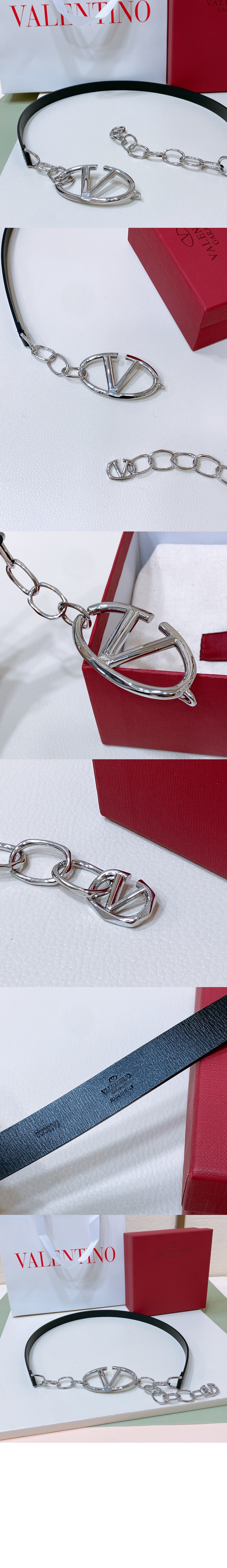 브이로그문 광택 소가죽 체인벨트 > 발렌티노