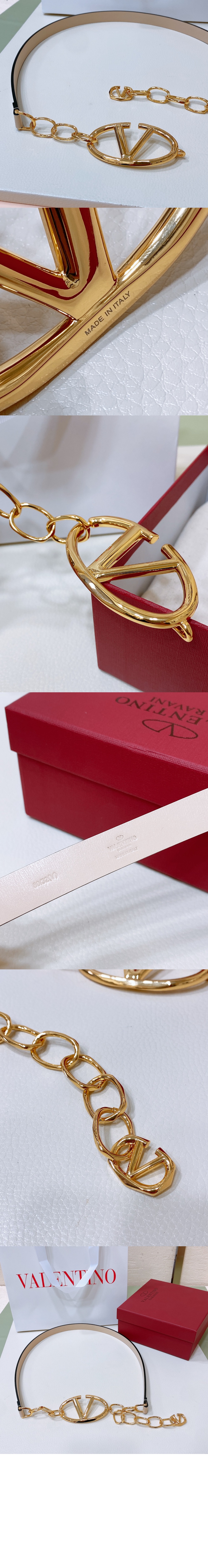 브이로그문 광택 소가죽 체인벨트 > 발렌티노