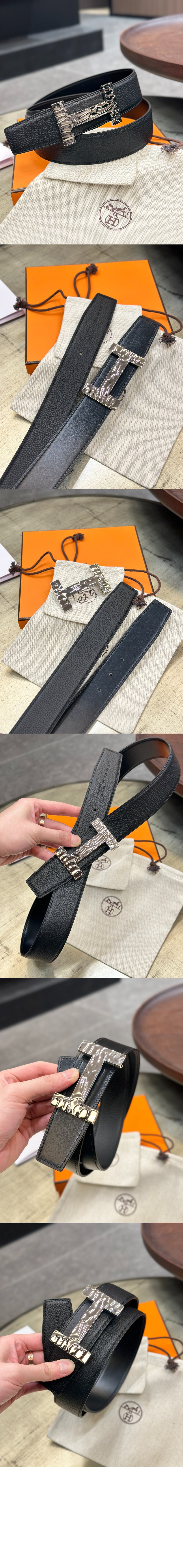 Quizz H2O 벨트 버클 리버서블 가죽 스트랩 > 에르메스