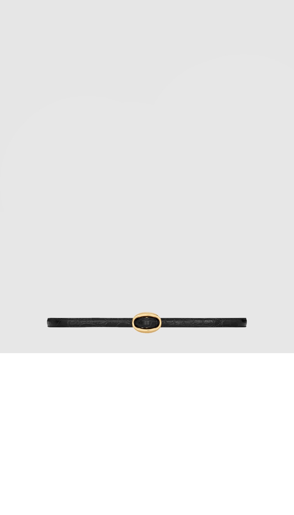 크로커다일 오벌 버클 슬림 벨트 756959 > 생로랑