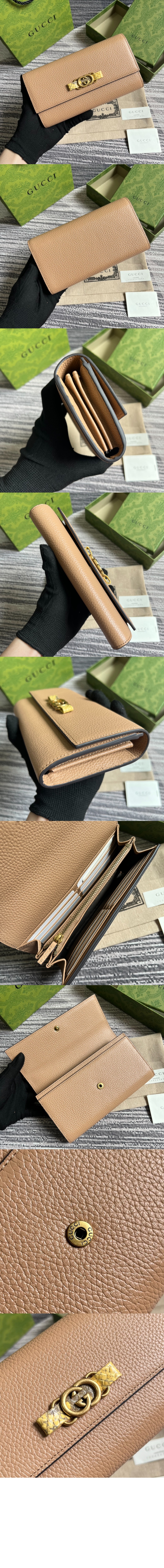 인터로킹 G 파이톤 보우 지갑 750461 > GG Emblem - GG 로고