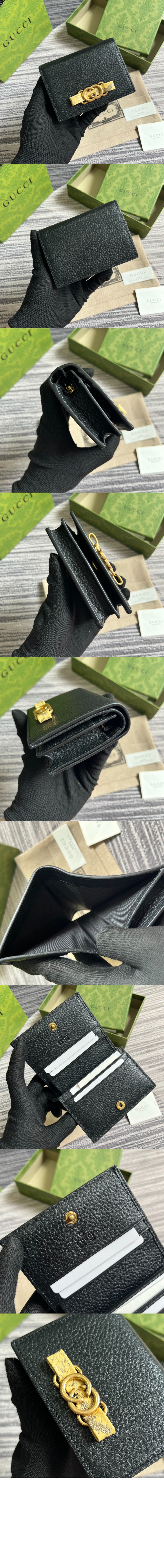 인터로킹 G 파이톤 보우 카드지갑 746059 > GG Emblem - GG 로고