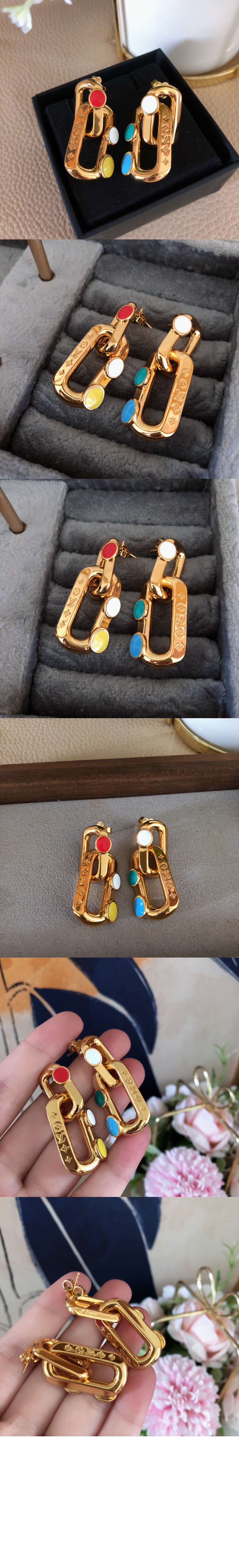 LV x YK 엣지 페인티드 도트 귀걸이 M01065 > Etc - 기타제품