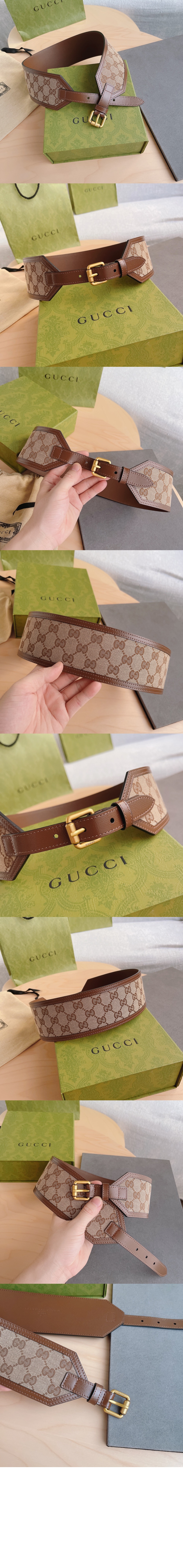 GG 슈프림 캔버스 와이드 벨트 678695 > 구찌