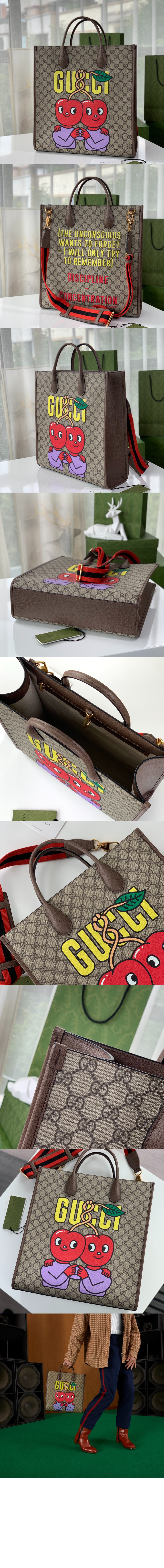 체리 프린트 미듐 토트백 703264 > tote bag - 토트백