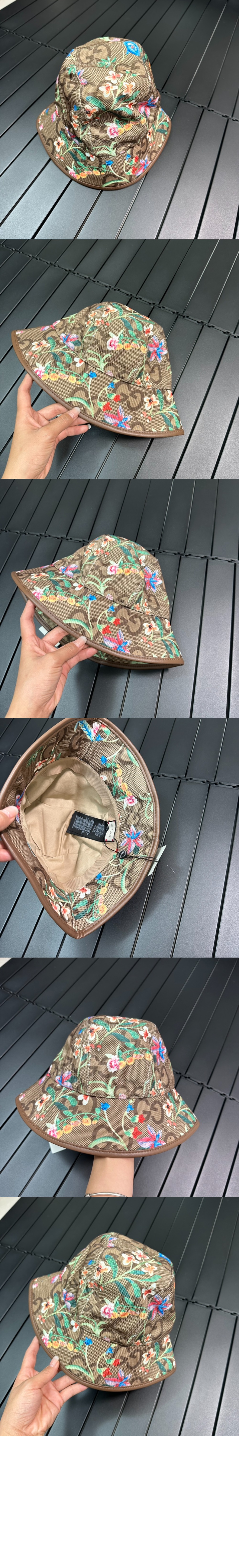 점보 GG 페도라 자수 버킷햇 701842 > 구찌