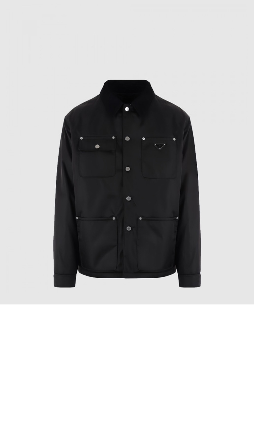 로고 긴팔 코트 > 프라다