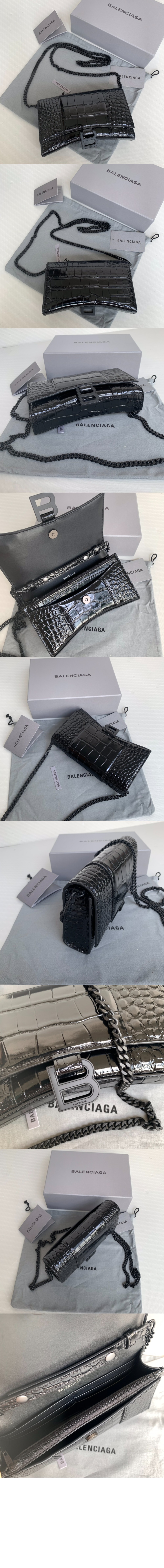 아워글래스 크로커다일 엠보싱 월렛 온 체인 656050 > Hourglass - 아워글래스