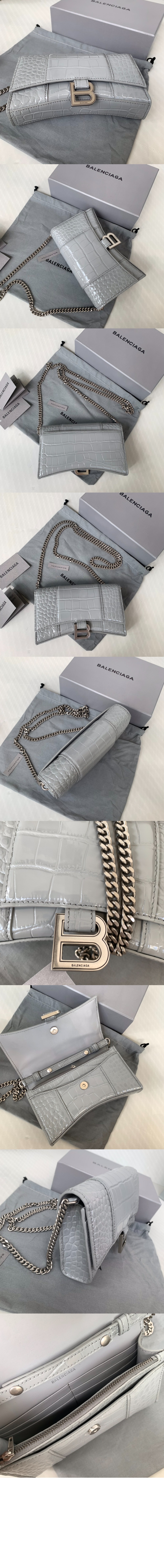 아워글래스 크로커다일 엠보싱 월렛 온 체인 656050 > Hourglass - 아워글래스