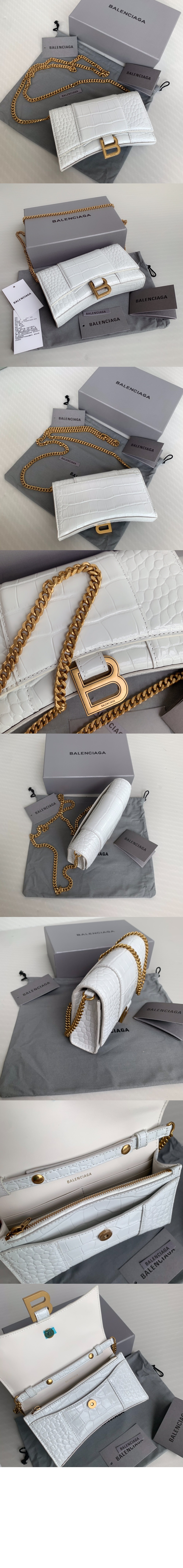 아워글래스 크로커다일 엠보싱 월렛 온 체인 656050 > Hourglass - 아워글래스