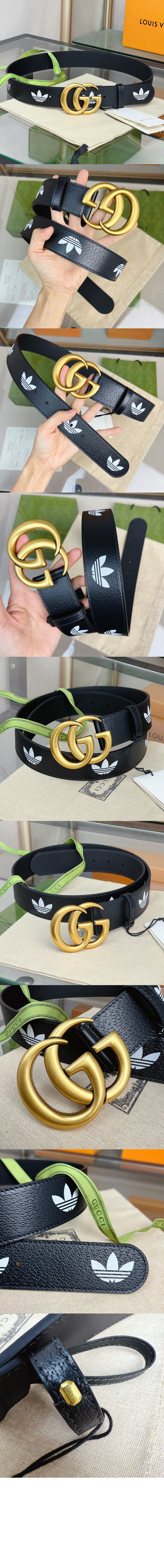 x 아디다스 x 구찌 트레포일 벨트 406831 > 구찌