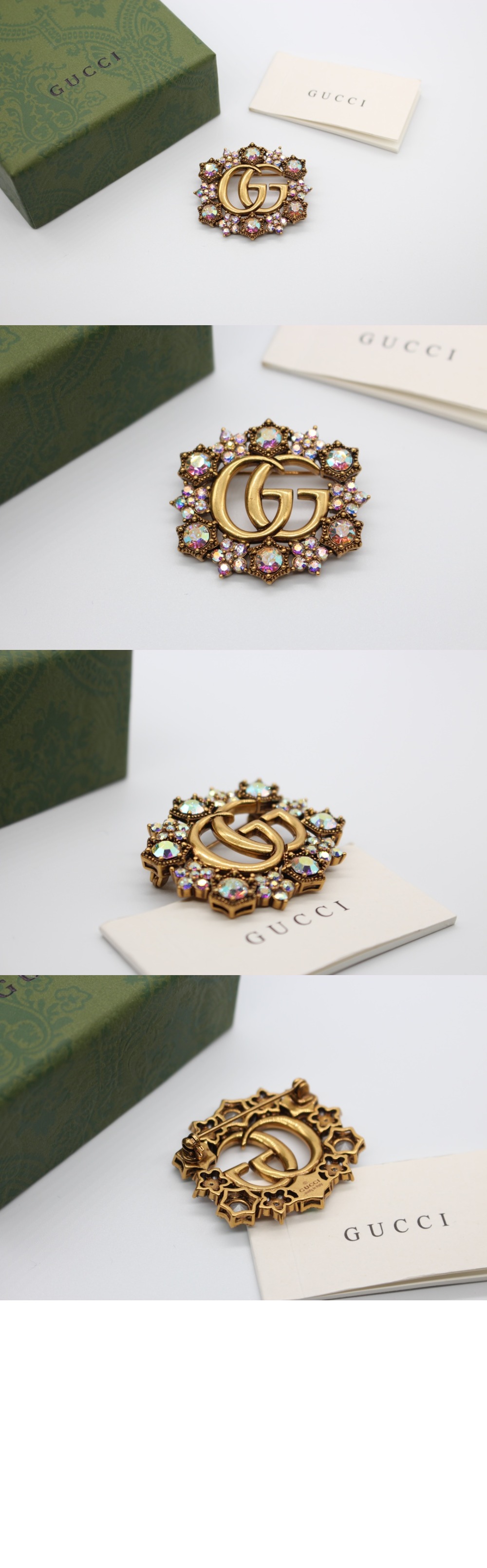 더블  G 크리스탈 장식 브로치 753794 > Etc - 기타제품