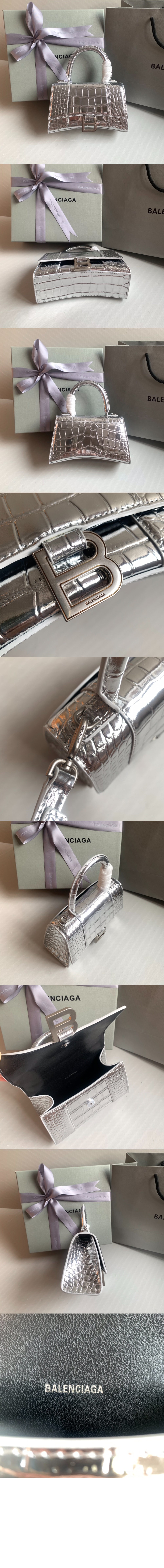 아워글래스 XS 핸드백 실버 592833 > Hourglass - 아워글래스