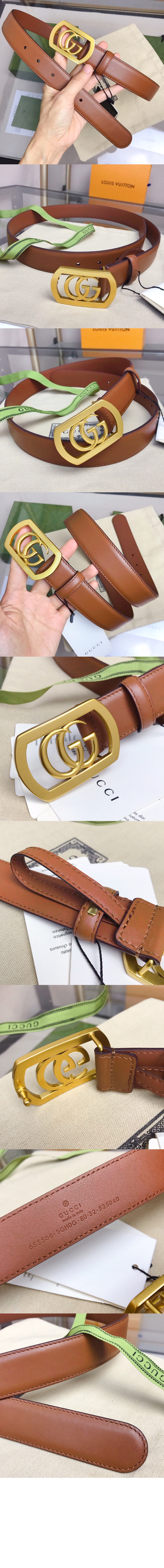 더블 G 스퀘어 버클 벨트 575587 > 구찌