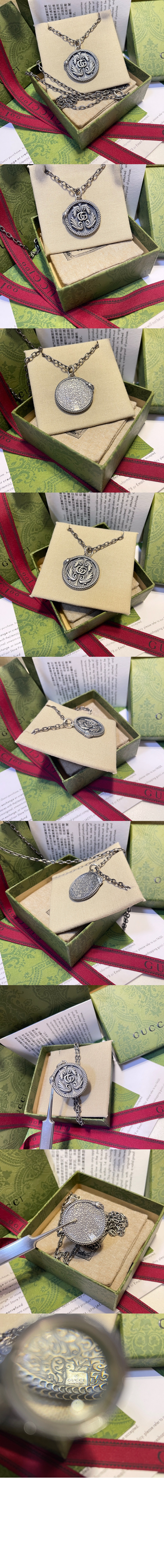 더블 G 펜던트 디테일의 실버 목걸이 577330 > Etc - 기타제품