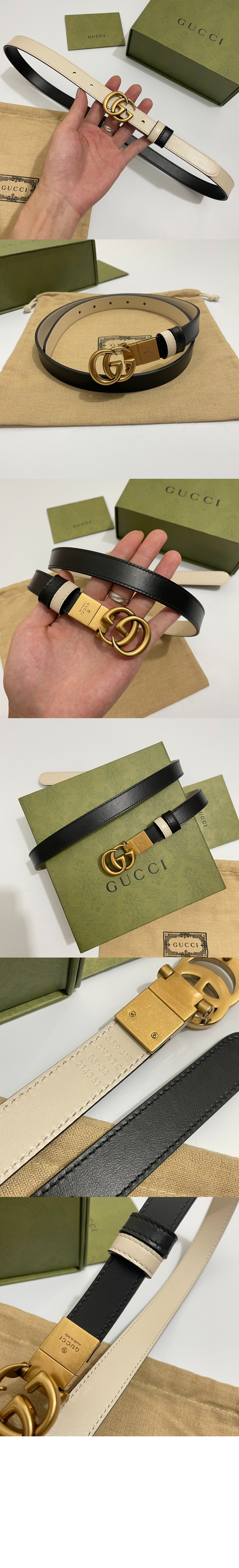 GG 마몽 리버서블 씬 벨트 659418 > 구찌