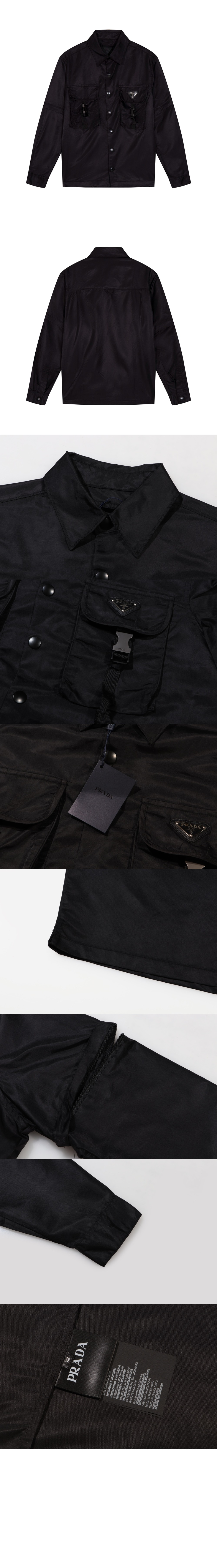 로고 긴팔 코트 > 프라다