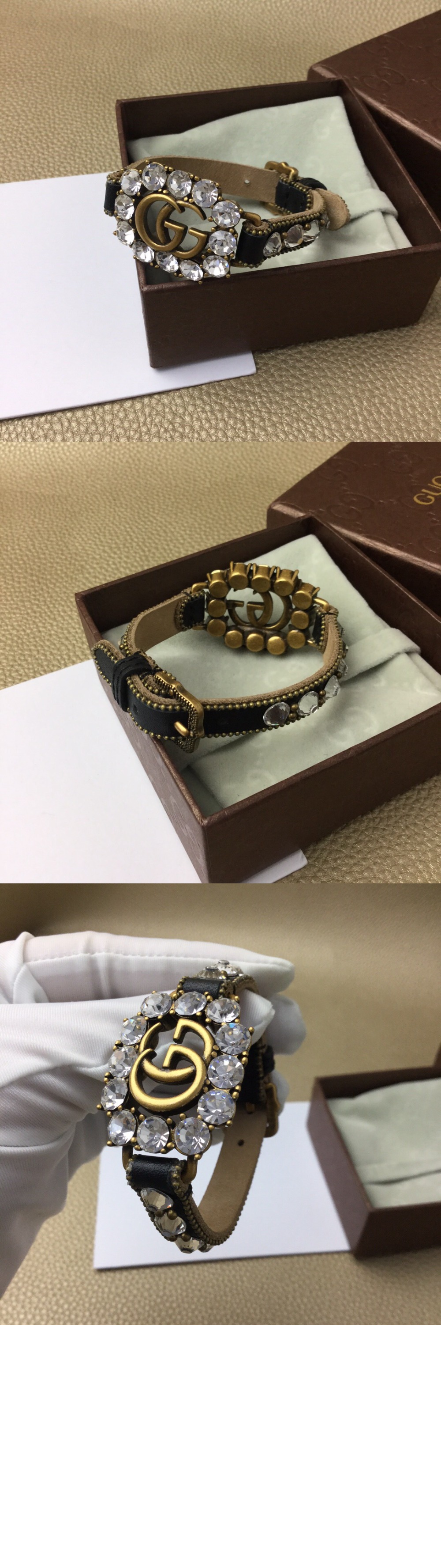 크리스털 더블 G 레더 팔찌 648722 > Etc - 기타제품