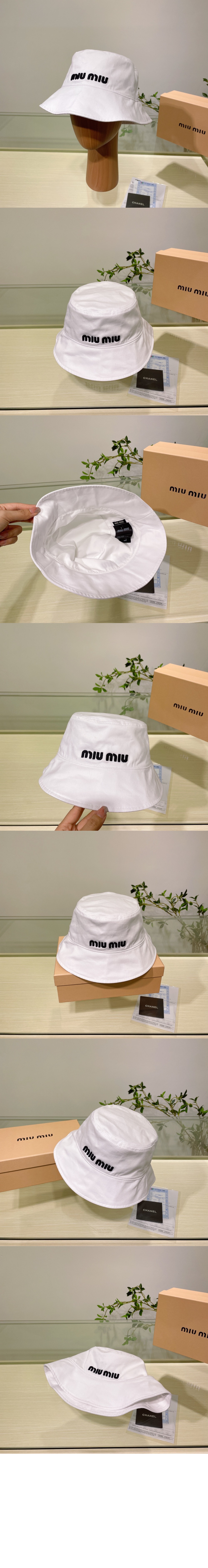 로고 자수 버킷햇 5HC196 > 미우미우