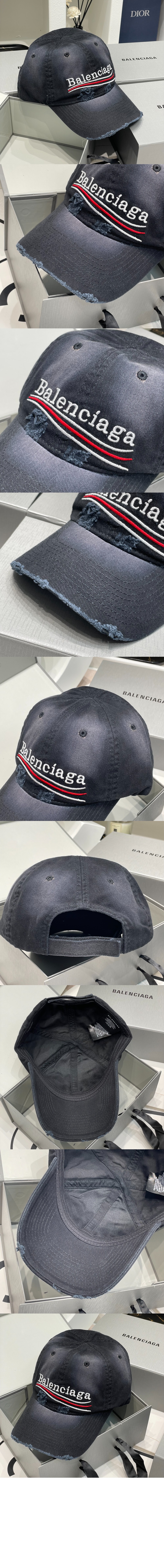 로고 자수 빈티지 베이스볼 캡 673320 > 발렌시아가