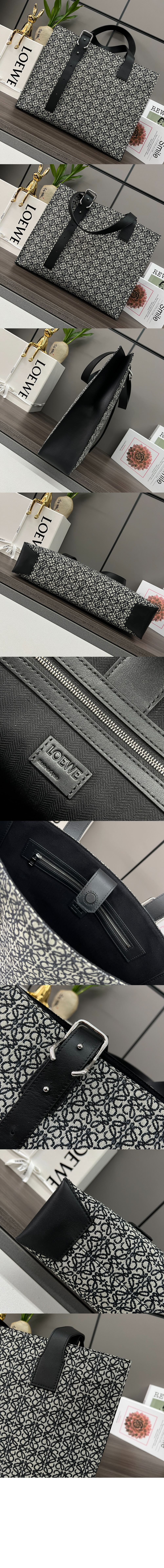 버클 호리즌탈 토트 백 - 카프스킨 & 애너그램 자카드 > Buckle Horizontal Tote - 버클 호리즌탈 토트