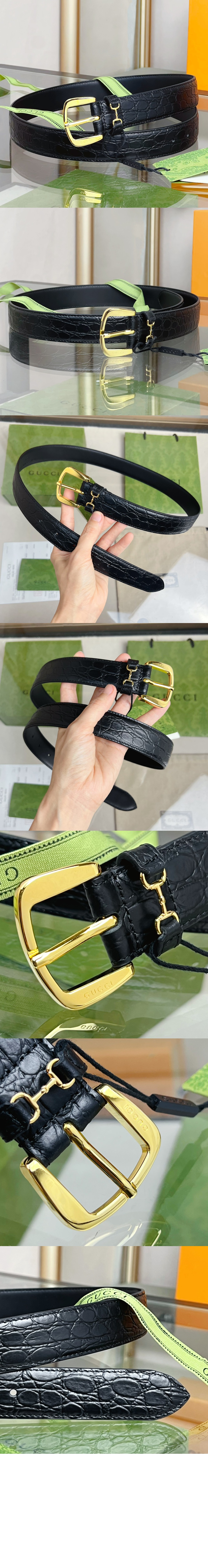 사각 버클 벨트 700338 > 구찌