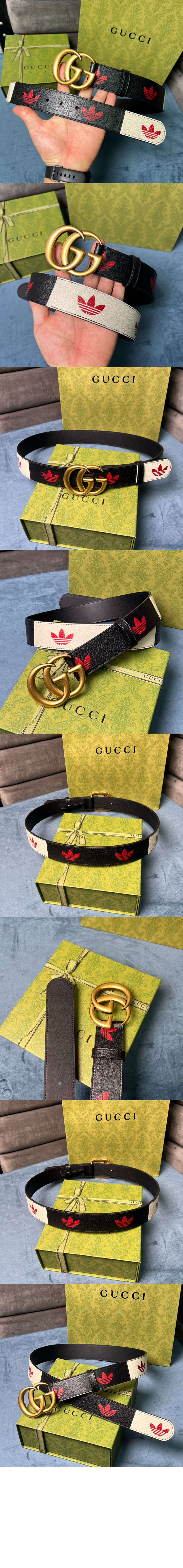 아디다스 x 구찌 트레포일 벨트 406831 > 구찌