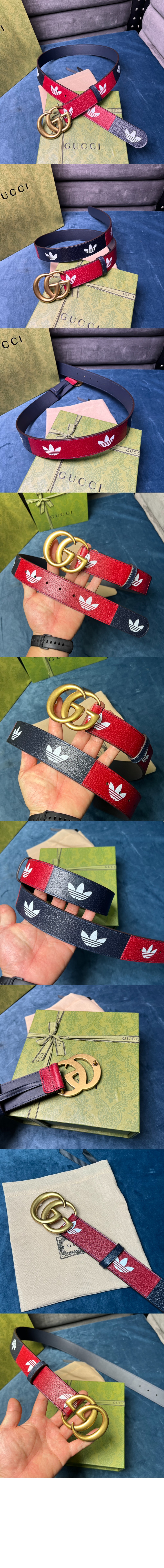 아디다스 x 구찌 트레포일 벨트 406831 > 구찌