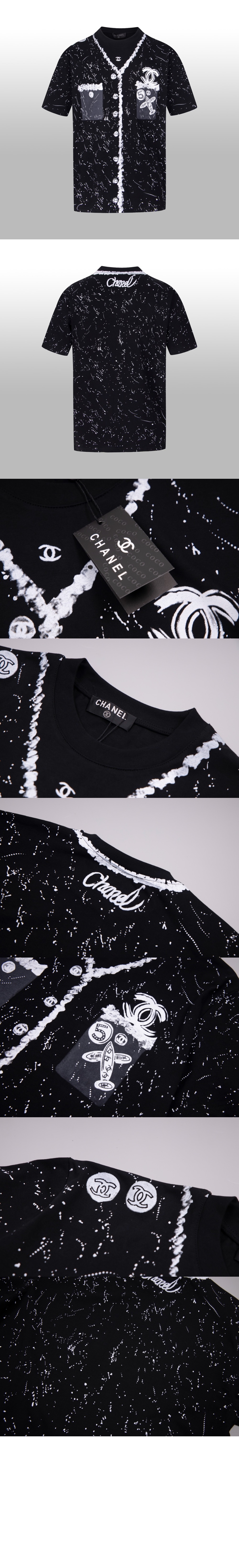 로고 쇼트 코트 > 샤넬